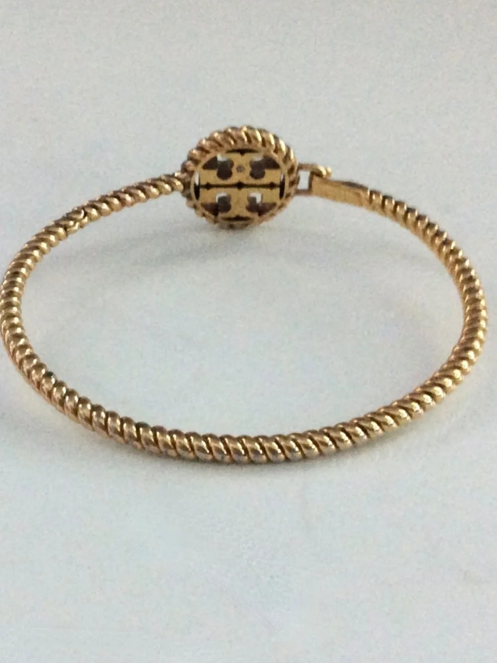 Authentic TORY BURCH Rope Logo Hinged Cuff Bracelet